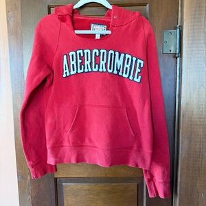 Vintage Abercrombie and Fitch Red Hoodie sweatshirt size Large